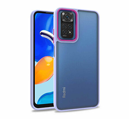 Xiaomi Redmi Note 11 Global Kılıf Kamera Nikelaj Kenar Renkli Kapak