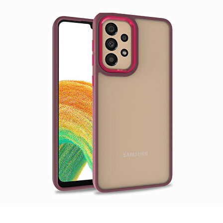Samsung A33 5G Kılıf Kamera Nikelaj Kenar Renkli Kapak