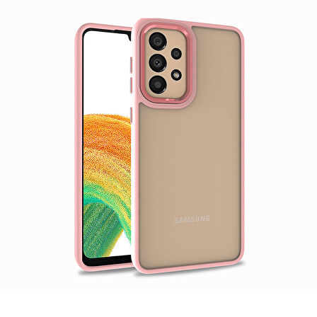 Samsung A33 5G Kılıf Kamera Nikelaj Kenar Renkli Kapak