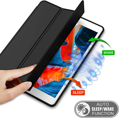 Apple iPad 9. Nesil 10.2" 2021 Kılıf Kalem Bölmeli Smart Case A2602 A2603 A2604 A2605