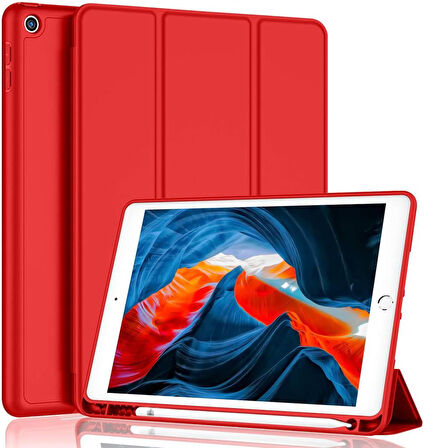 Apple iPad 9. Nesil 10.2" 2021 Kılıf Kalem Bölmeli Smart Case A2602 A2603 A2604 A2605