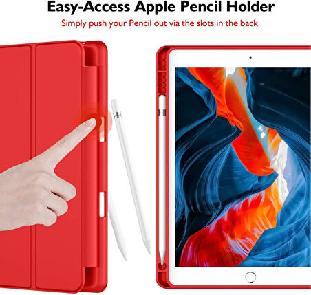 Apple iPad 9. Nesil 10.2" 2021 Kılıf Kalem Bölmeli Smart Case A2602 A2603 A2604 A2605