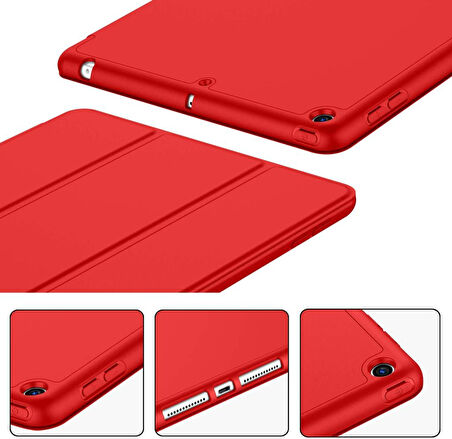 Apple iPad 9. Nesil 10.2" 2021 Kılıf Kalem Bölmeli Smart Case A2602 A2603 A2604 A2605
