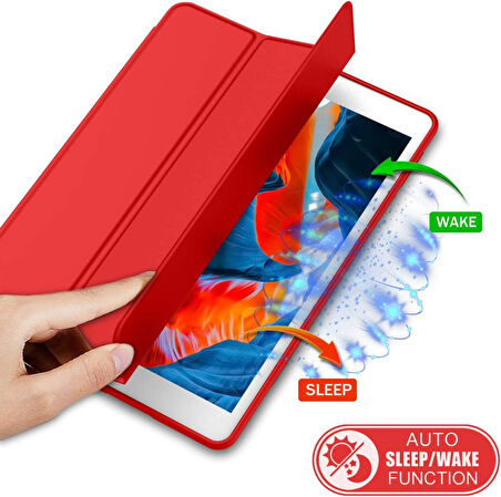 Apple iPad 9. Nesil 10.2" 2021 Kılıf Kalem Bölmeli Smart Case A2602 A2603 A2604 A2605