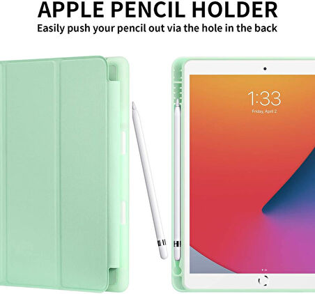 Apple iPad 9. Nesil 10.2" 2021 Kılıf Kalem Bölmeli Smart Case A2602 A2603 A2604 A2605