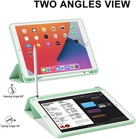 Apple iPad 9. Nesil 10.2" 2021 Kılıf Kalem Bölmeli Smart Case A2602 A2603 A2604 A2605