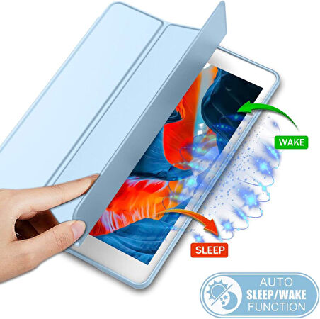 Apple iPad 9. Nesil 10.2" 2021 Kılıf Kalem Bölmeli Smart Case A2602 A2603 A2604 A2605