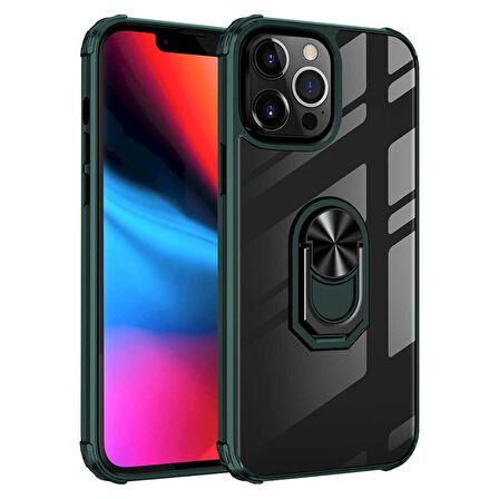 Apple iPhone 13 Pro Max Kılıf Şeffaf Sararmaz Yüzüklü Mola Kapak