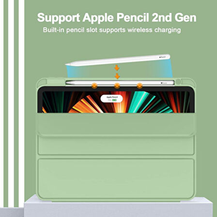 Apple iPad Pro 12.9 4. Nesil ve 3. Nesil Kılıf Pen Charge Kalem Bölmeli 2018 - 2020