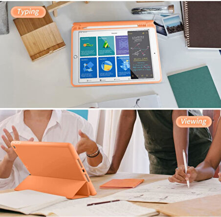 Apple iPad 7. Nesil 10.2" Kılıf Kalem Bölmeli Smart Case A2197 A2198 A2200