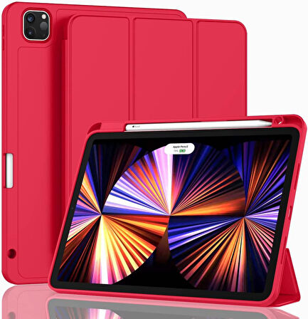 Apple iPad Pro 12.9 6. Nesil 5. Nesil Kılıf Pen Charge Kalem Bölmeli 2021-2022
