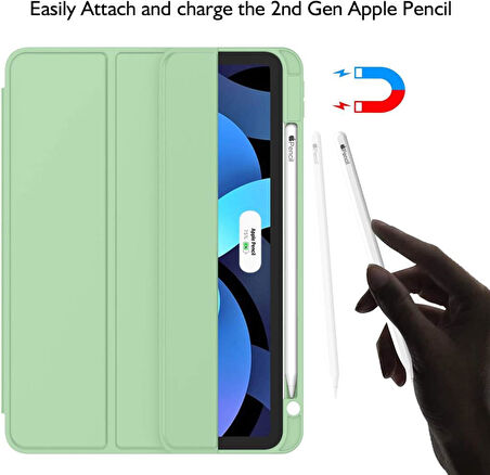 Apple iPad Air 4/5. Nesil 10.9" Kılıf Pen Charge Kalem Bölmeli (10.Nesil Değildir)