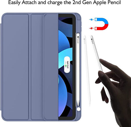 Apple iPad Air 4/5. Nesil 10.9" Kılıf Pen Charge Kalem Bölmeli (10.Nesil Değildir)