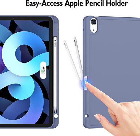 Apple iPad Air 4/5. Nesil 10.9" Kılıf Pen Charge Kalem Bölmeli (10.Nesil Değildir)