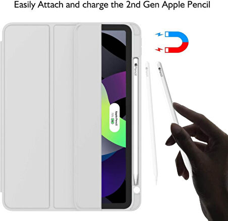 Apple iPad Air 4/5. Nesil 10.9" Kılıf Pen Charge Kalem Bölmeli (10.Nesil Değildir)