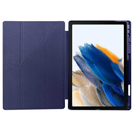Samsung Galaxy Tab A8 10.5 SM-X200 X205 X207 Kılıf Kalem Bölmeli Trifolding Case