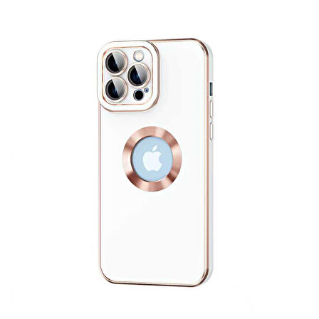 Apple iPhone 13 Pro Max Kılıf Logo Açık Kristal Kapak