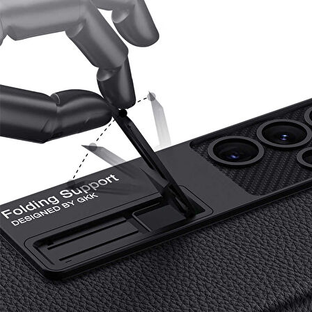 Samsung Galaxy S22 Ultra Kılıf Kıpta Standlı Kapak