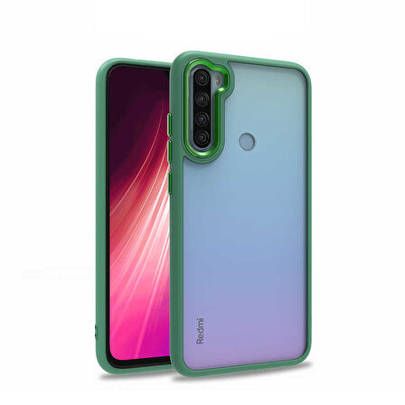 Xiaomi Redmi Note 8 Kılıf Kamera Nikelaj Kenar Renkli Kapak