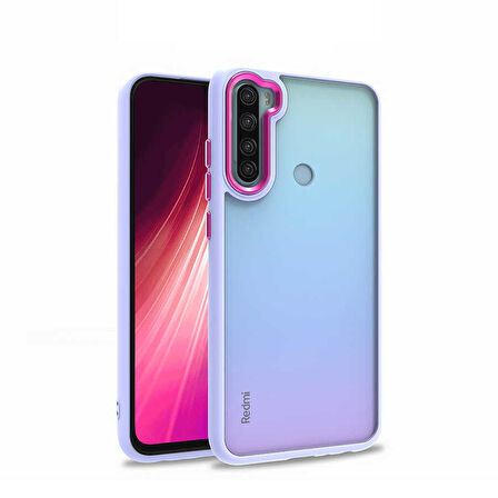 Xiaomi Redmi Note 8 Kılıf Kamera Nikelaj Kenar Renkli Kapak