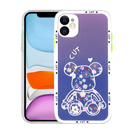 Apple iPhone 11 Kılıf Kamera Korumalı Desenli Sert Hess Kapak