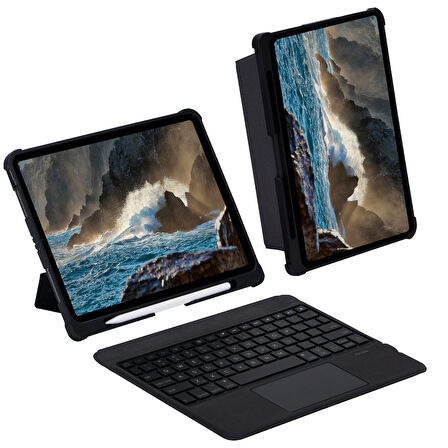 Apple iPad 8. Nesil 10.2 Kılıf Led Işıklı Magnetik Standlı Klavyeli Kılıf A2270 A2428 A2429 A2430