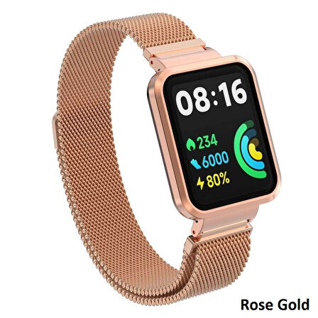 Xiaomi Redmi Watch 2 Lite Kordon Kasalı Milano Loop Metal Kordon
