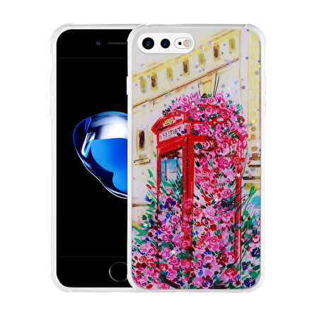 Apple iPhone 7 Plus Kılıf Simli Desenli Kamera Korumalı Kapak