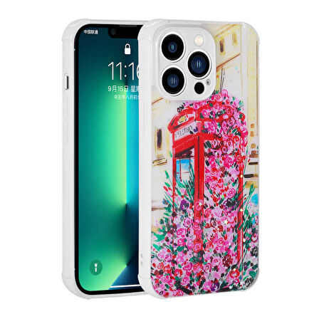 Apple iPhone 11 Pro Max Kılıf Simli Desenli Kamera Korumalı Kapak
