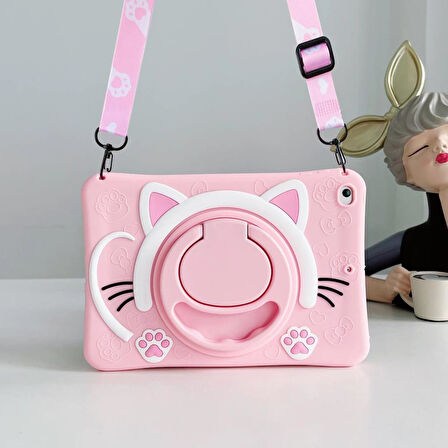 Apple iPad 9. Nesil 10.2" Kılıf Cute Dolls Standlı Eğlenceli 3D Karekterli Çocuk Kılıfı A2602 A2603 A2604 A2605