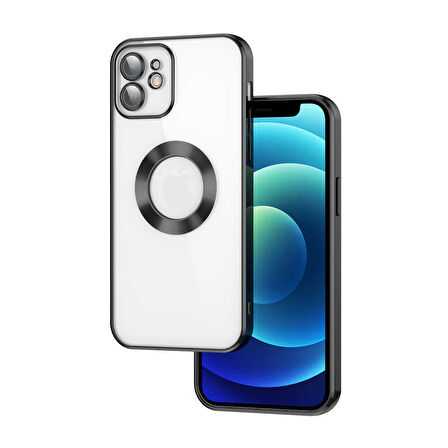 Apple iPhone 11 Kılıf Kamera Korumalı Logo Gösteren Şeffaf Kapak