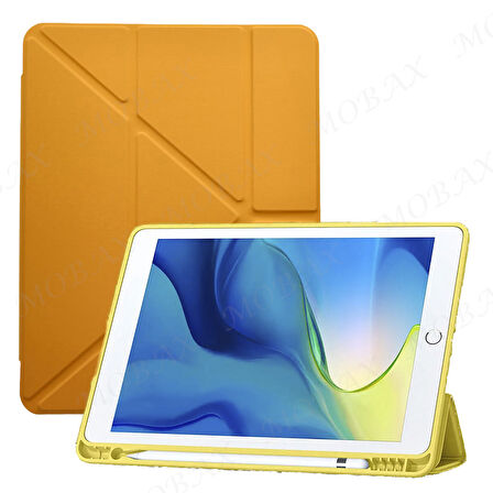 Apple iPad Pro 9.7 Kılıf Kalem Bölmeli Trifolding Case A1673 A1674 A1675