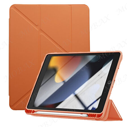 Apple iPad Air 2 9.7 Kılıf Kalem Bölmeli Trifolding Case A1566 A1567
