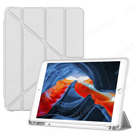 Samsung Galaxy Tab S6 Lite 2024 P620 P610 Kılıf Kalem Bölmeli Trifolding Case 13-15-17