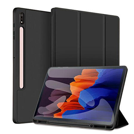 Samsung Galaxy Tab S7 FE / S7 Plus S8 Plus 12.4" Kılıf Kalem Bölmeli Smart Case X800 T730 T970