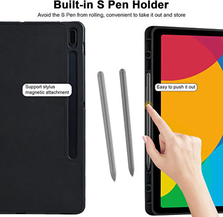 Samsung Galaxy Tab S7 FE / S7 Plus S8 Plus 12.4" Kılıf Kalem Bölmeli Smart Case X800 T730 T970