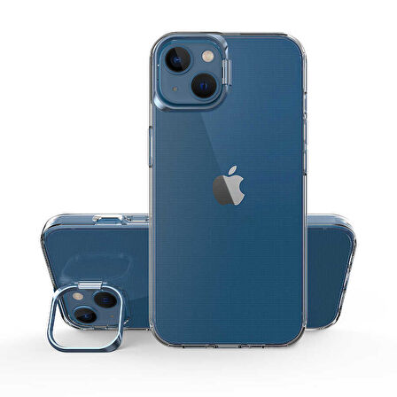 Apple iPhone 14 Plus Kılıf Lens Koruma Çerçeve Standlı Kapak