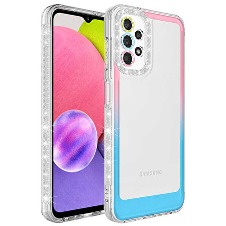 Samsung Galaxy A32 4G Kılıf Simli Renk Geçişli Park Kapak
