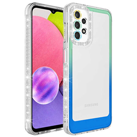 Samsung Galaxy A73 Kılıf Simli Renk Geçişli Park Kapak