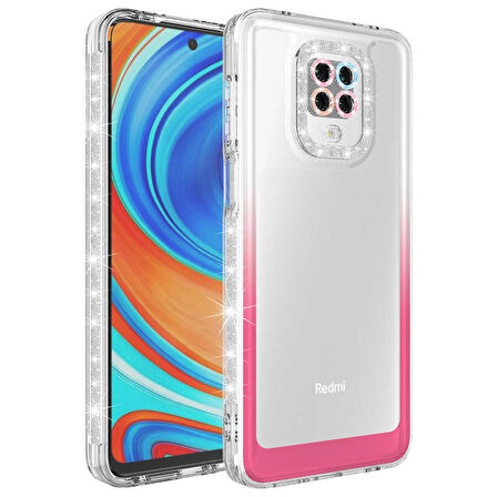 Xiaomi Redmi Note 9 Pro Kılıf Simli Renk Geçişli Park Kapak