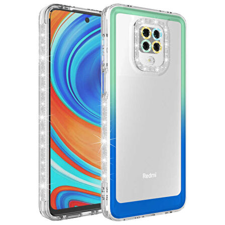 Xiaomi Redmi Note 9 Pro Kılıf Simli Renk Geçişli Park Kapak