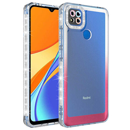 Xiaomi Redmi 9C Kılıf Simli Renk Geçişli Park Kapak
