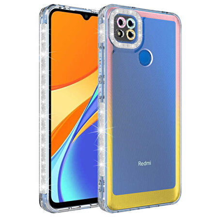 Xiaomi Redmi 9C Kılıf Simli Renk Geçişli Park Kapak