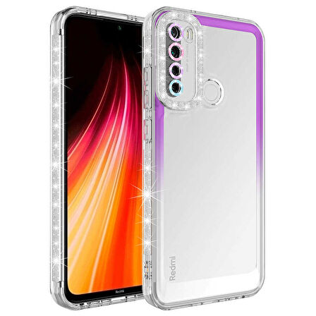 Xiaomi Redmi Note 8 Kılıf Simli Renk Geçişli Park Kapak