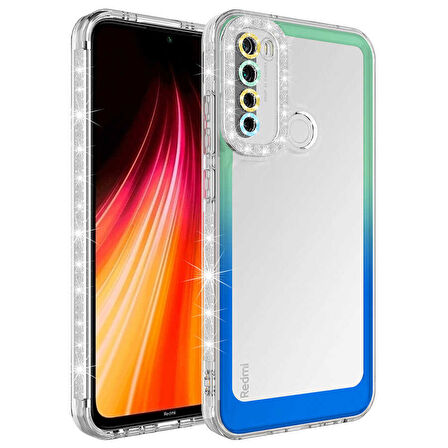 Xiaomi Redmi Note 8 Kılıf Simli Renk Geçişli Park Kapak