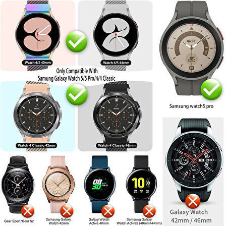Samsung Galaxy Watch 4 5 6 7 FE 40 40 44 Classic 42 43 46 47 mm Kordon Milano Loop Kordon