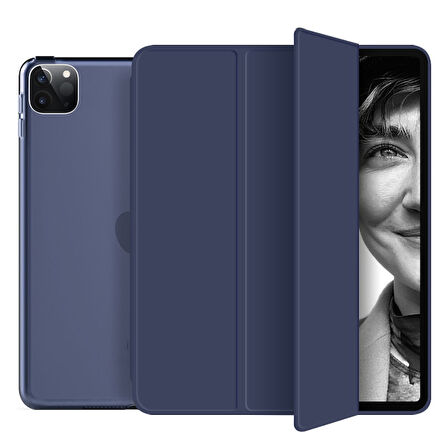 Apple iPad Pro 12.9 6. Nesil M2 Kılıf PU Deri Smart Standlı Case A2436 A2437 A2764 A2766