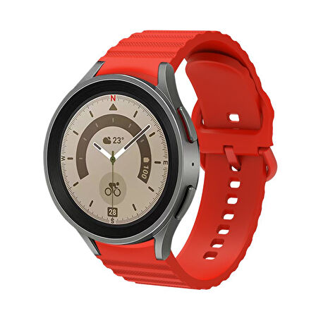Samsung Galaxy Watch 4 5 6 7 FE 40 40 44 Classic 42 43 46 47 mm Kordon Wave Dalgalı Silikon Kordon