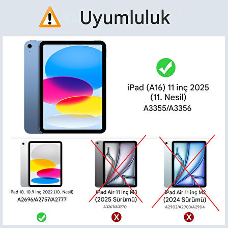 Apple iPad 11.Nesil A16 11inç/10.Nesil 10.9inç Kılıf PU Deri Smart Standlı Case