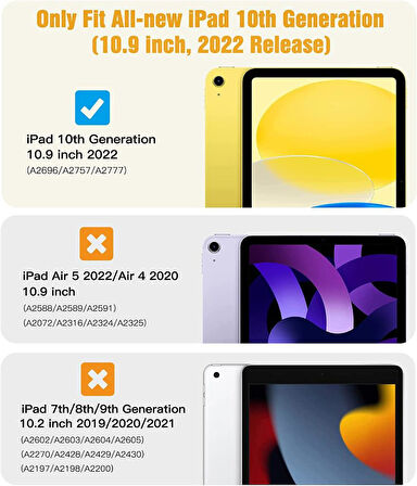 Apple iPad 11.Nesil A16 11inç/10.Nesil 10.9inç Kılıf PU Deri Smart Standlı Case